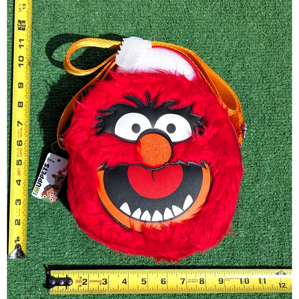 The Muppets Animal Round Head Buckle-Down Faux Furry Disney Cross-Body Bag NWT